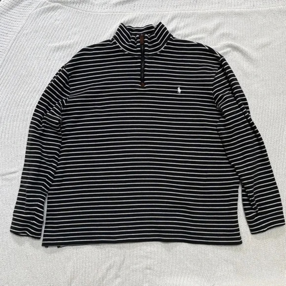 Black and White Striped Pullover - Picture 1 of 2
